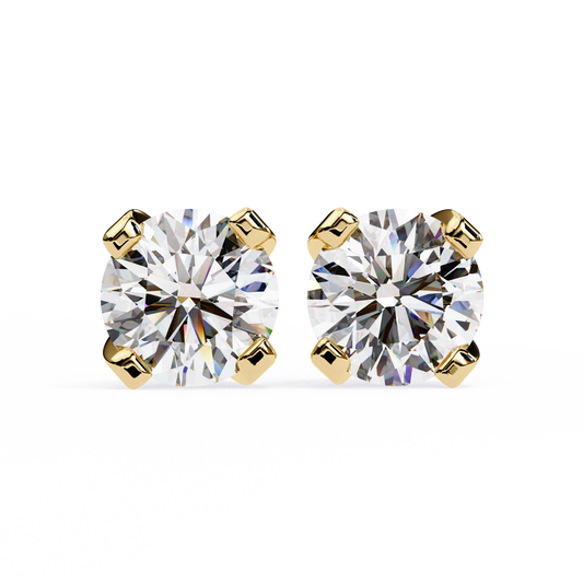 Regal Round Diamond Earrings - Espira Gems