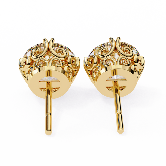 Ivy Round Diamond Earrings - Espira Fine Gems