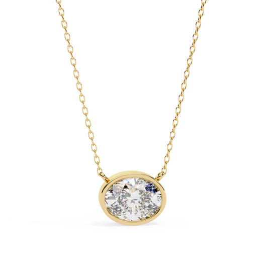 Noble Oval Diamond Pendant - Espira Gems