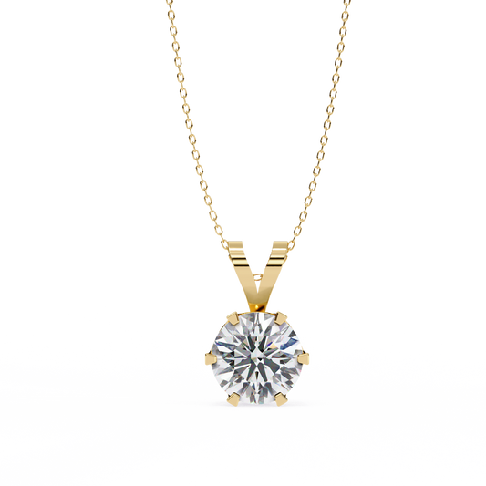 Auric Round Diamond Pendant (Chain Sold Separately) - Espira Gems