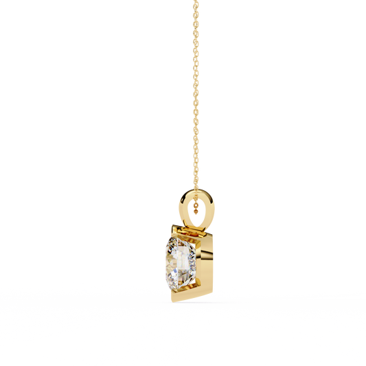 Eternal Glow Diamond Pendant – Lab-grown round diamond pendant in a minimalist setting, chain sold separately – Espira Gems