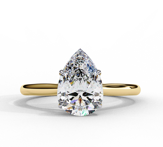 Bright Pear Diamond Ring