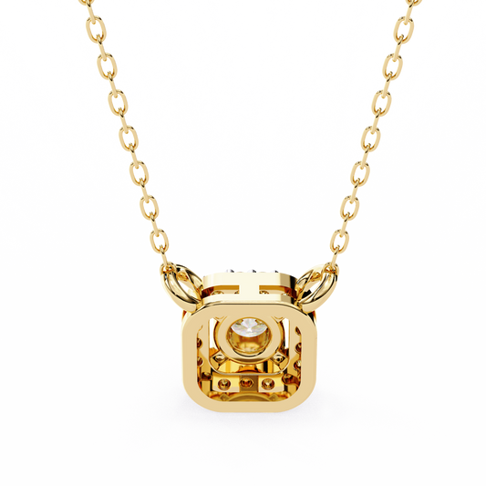 Celestial Cushion Lab Grown Diamond Pendant by Espira Gems – Elegant Cushion Cut Diamond Pendant in Minimalist Setting