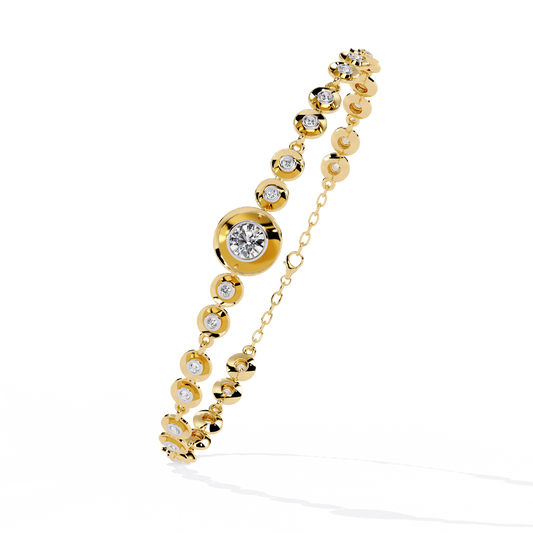 Golden Mirage Round Diamond Bracelet - Espira Fine Gems