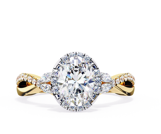 Vivid Oval Diamond Ring