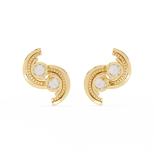 Serene Arc Diamond Earrings - Espira Fine Gems