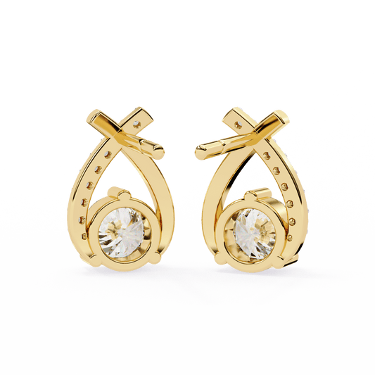 Lustrous Crescent Diamond Earrings - Espira Fine Gems