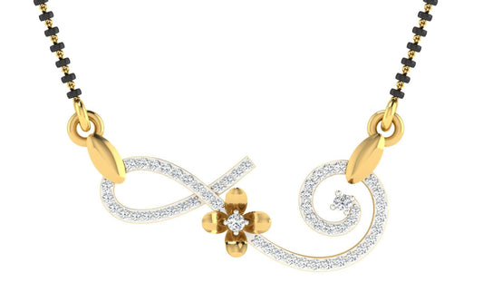 Apsara Sutra Diamond Mangalsutra With Chain