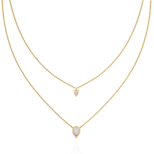 Isaluxe Pear Diamond Necklace - Espira Fine Gems