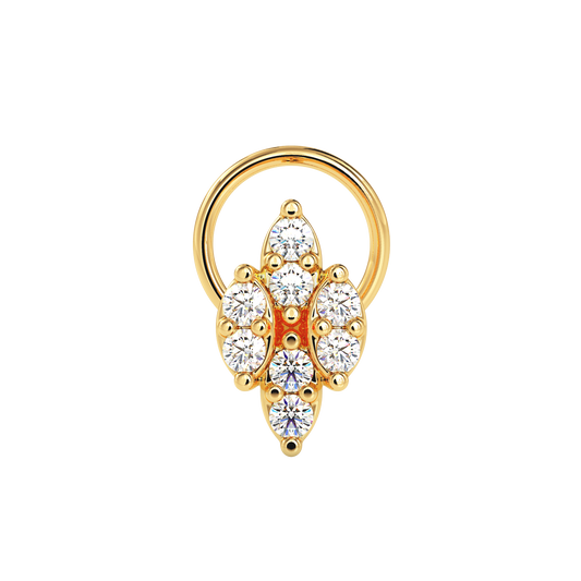 MoonRoot Round Diamond Nose Pin