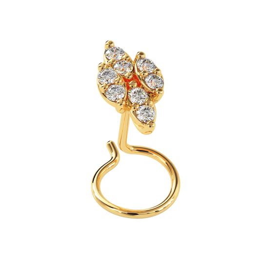 MoonRoot Round Diamond Nose Pin