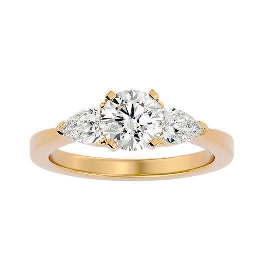 Nerina Round & Pear Diamond Ring - Espira Gems