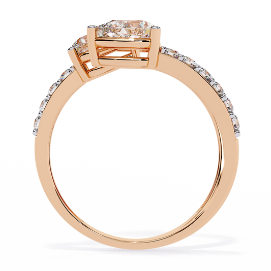 Bague en diamant en forme de poire au charme captivant