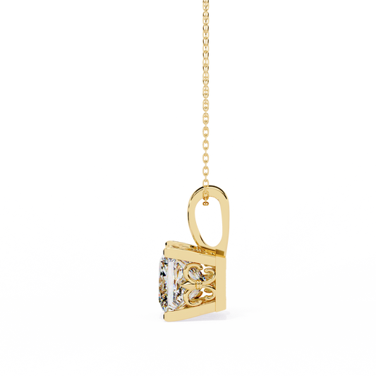 Ivy Princess Diamond Pendant – Lab-Grown Princess Cut Diamond in Elegant Gold Setting by Espira Gems