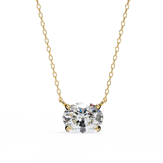 Ivy Grace Oval Diamond Pendant - Espira Gems