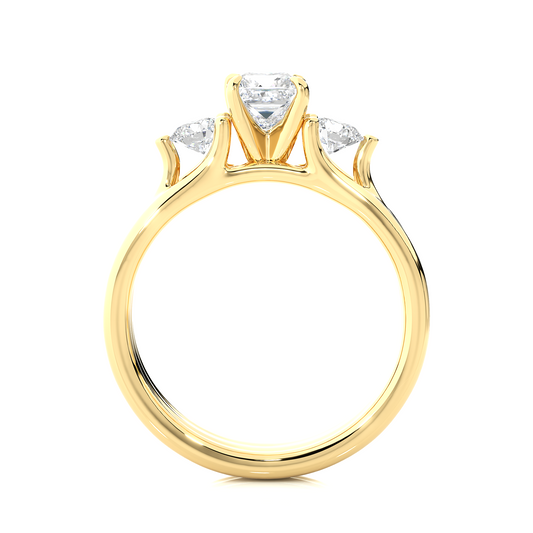Trinity (Princess & Round) Diamond Ring - Espira Gems