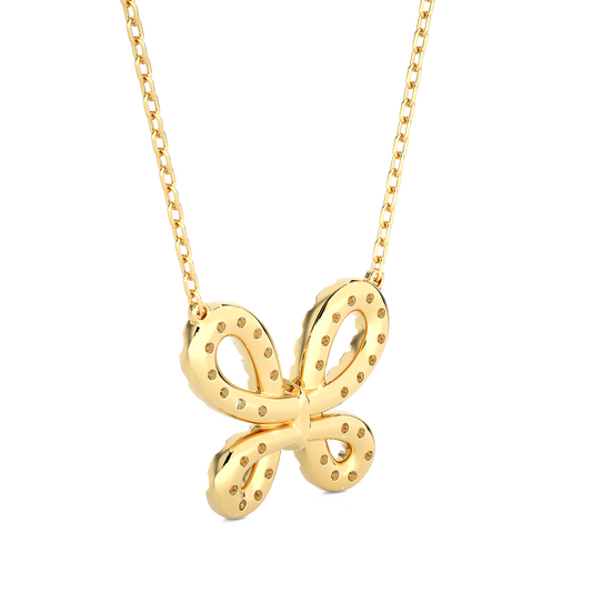 Eternal Butterfly Diamond Pendant by Espira Gems – Elegant lab-grown diamond butterfly design in 14k gold, perfect for gifting or daily wear.