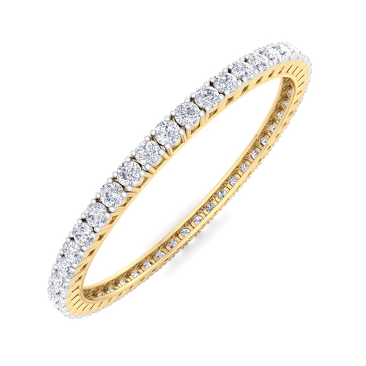 25 Pointer Round Cut Lab Grown Diamond Bangle