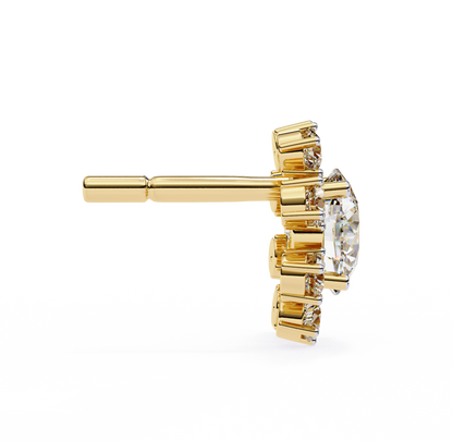 Boucles d'oreilles en diamant rond Blossom