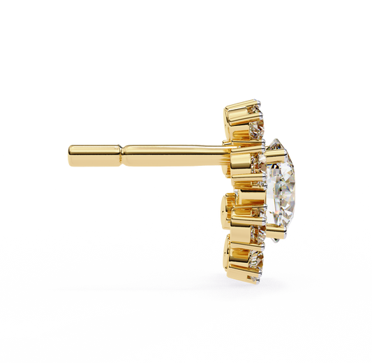 Boucles d'oreilles en diamant rond Blossom