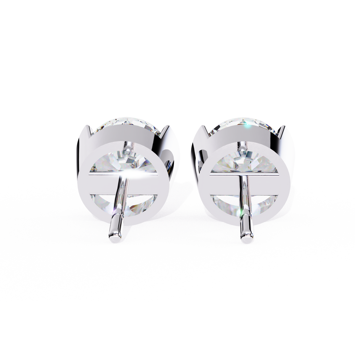 boucles d'oreilles en diamant rond nova
