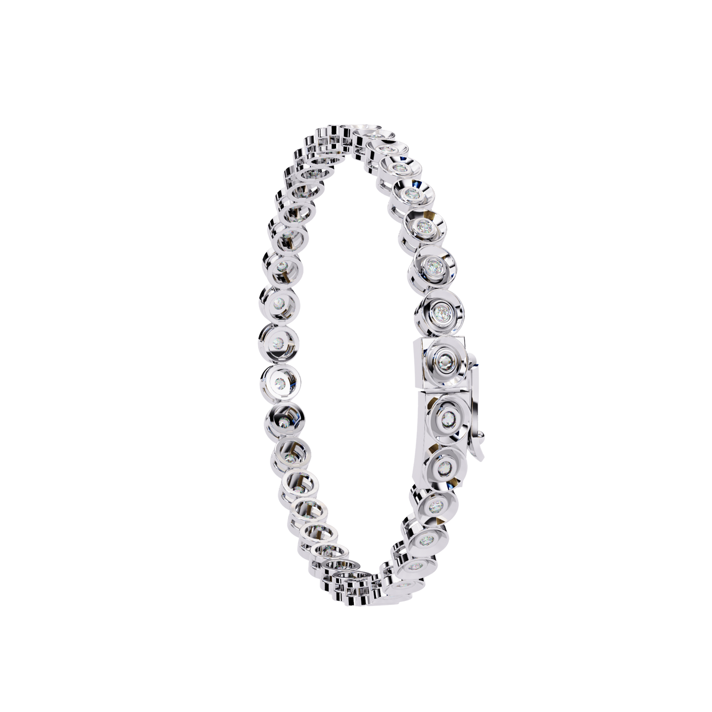 bezel round diamond bracelet