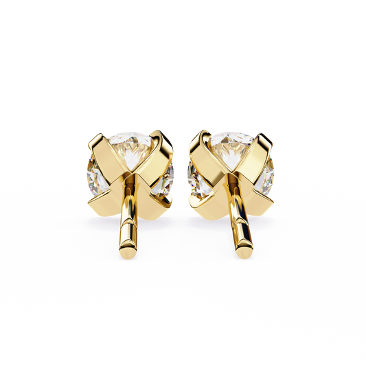 Regal Round Diamond Earrings - Espira Gems