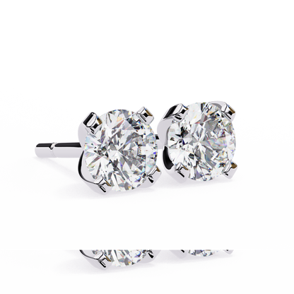 Regal Round Diamond Earrings