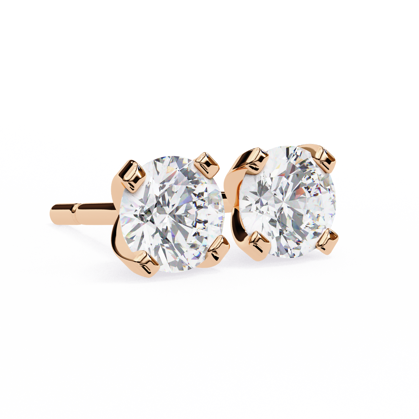 regal round diamond earrings