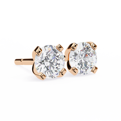 Regal Round Diamond Earrings