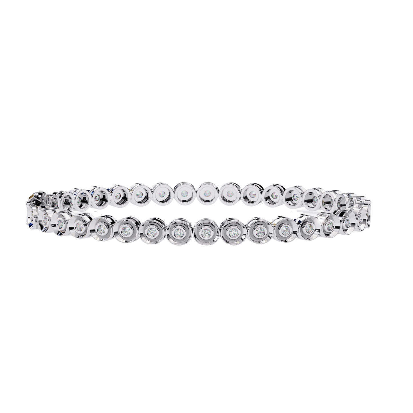 bezel round diamond bracelet