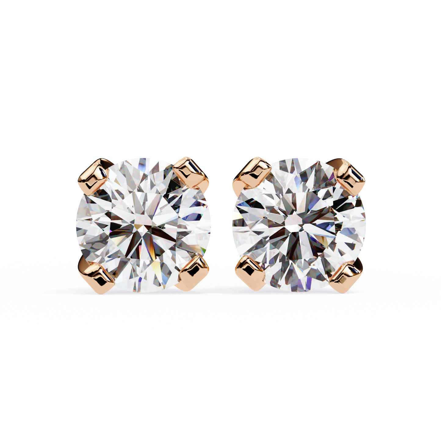 regal round diamond earrings