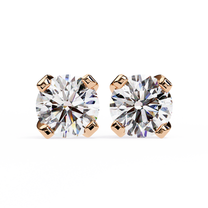 Boucles d'oreilles royales en diamant rond