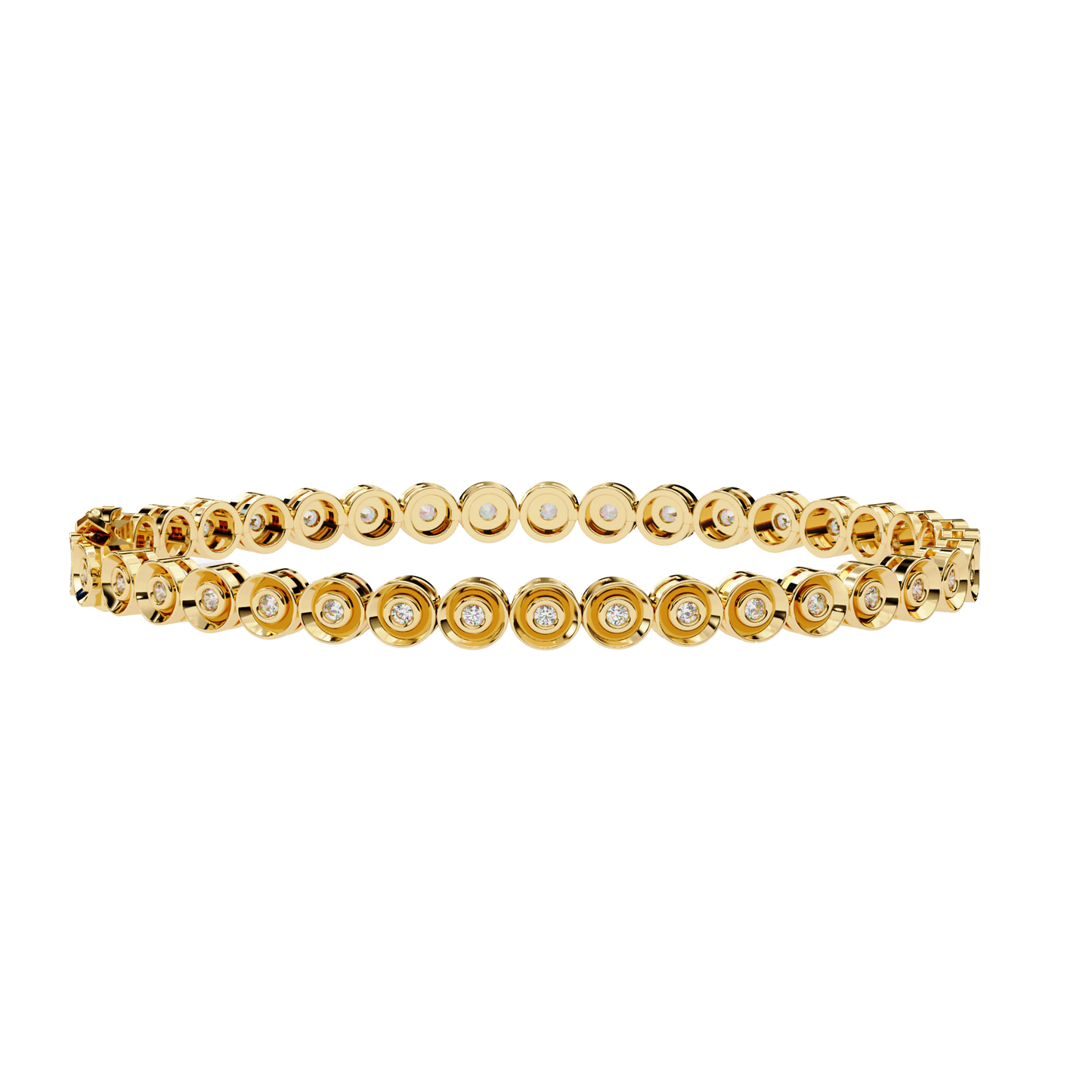 bezel round diamond bracelet