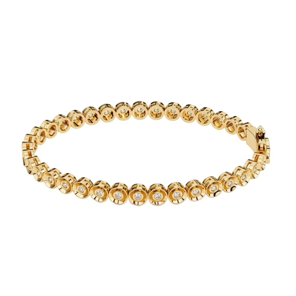 bezel round diamond bracelet
