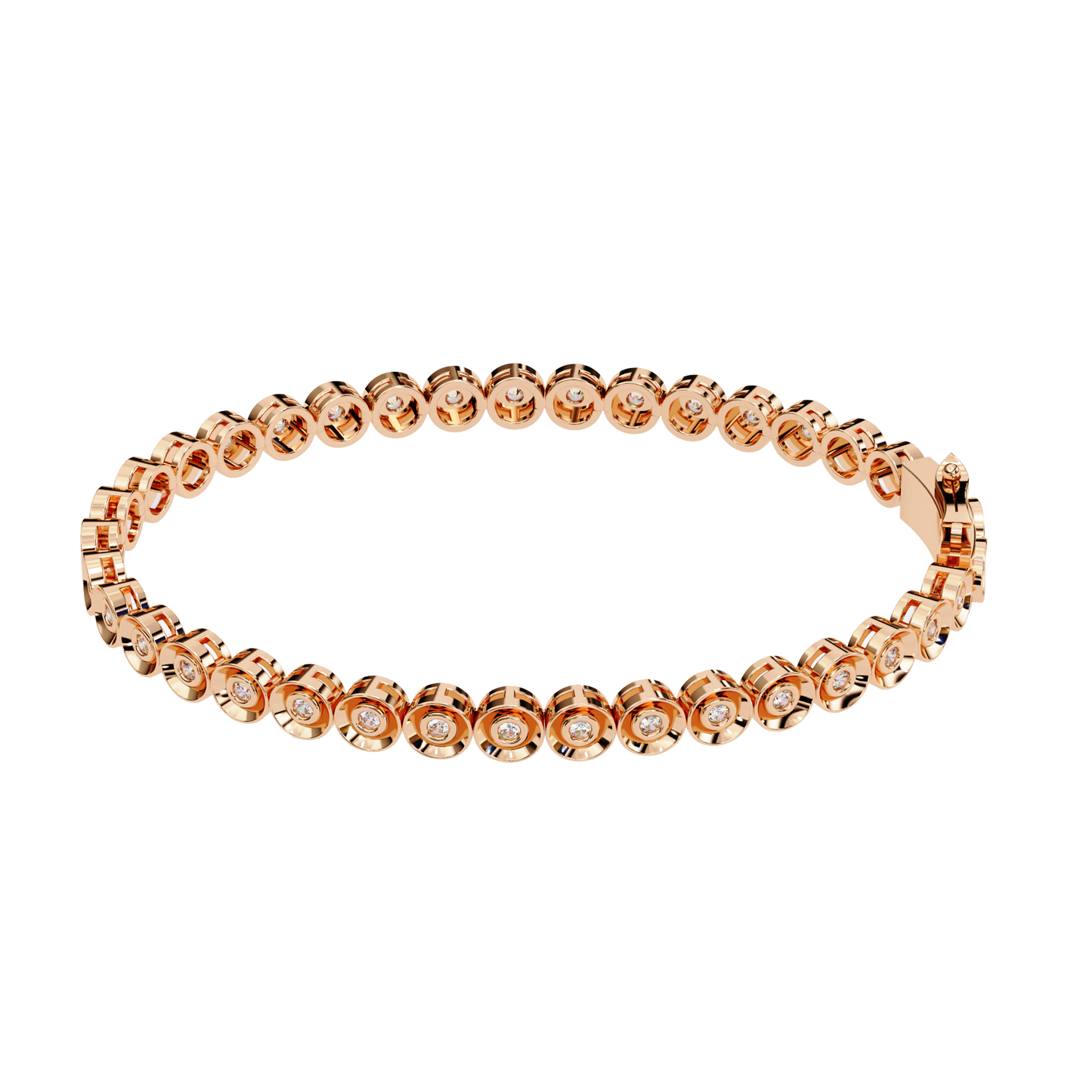 bezel round diamond bracelet