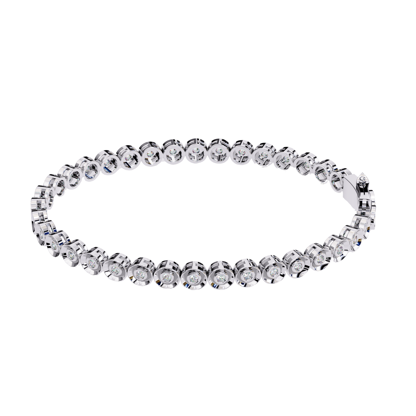 bezel round diamond bracelet