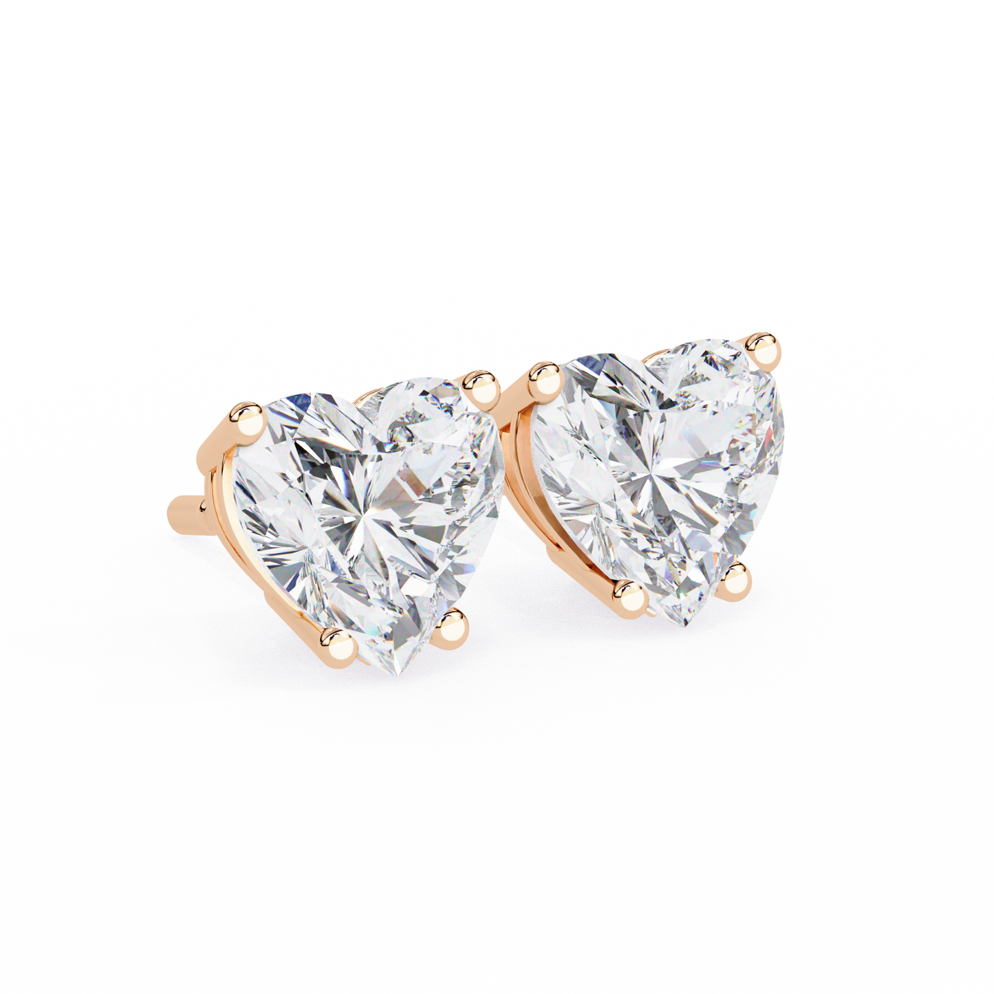 elegance heart diamond earrings