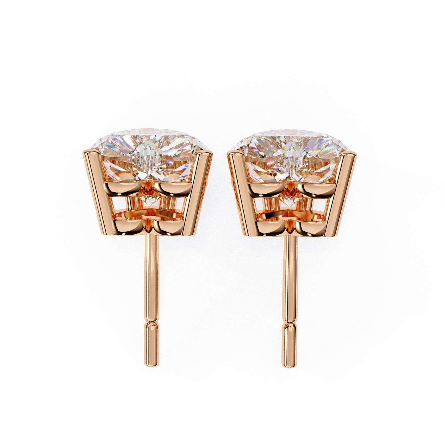 elegance heart diamond earrings