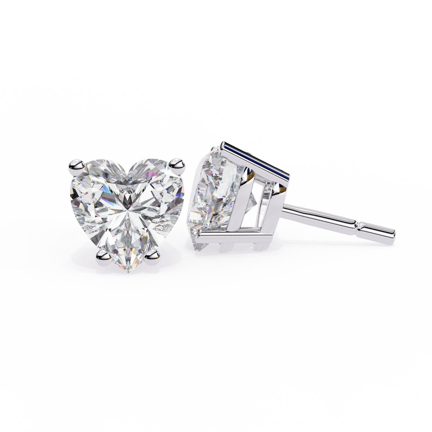 elegance heart diamond earrings