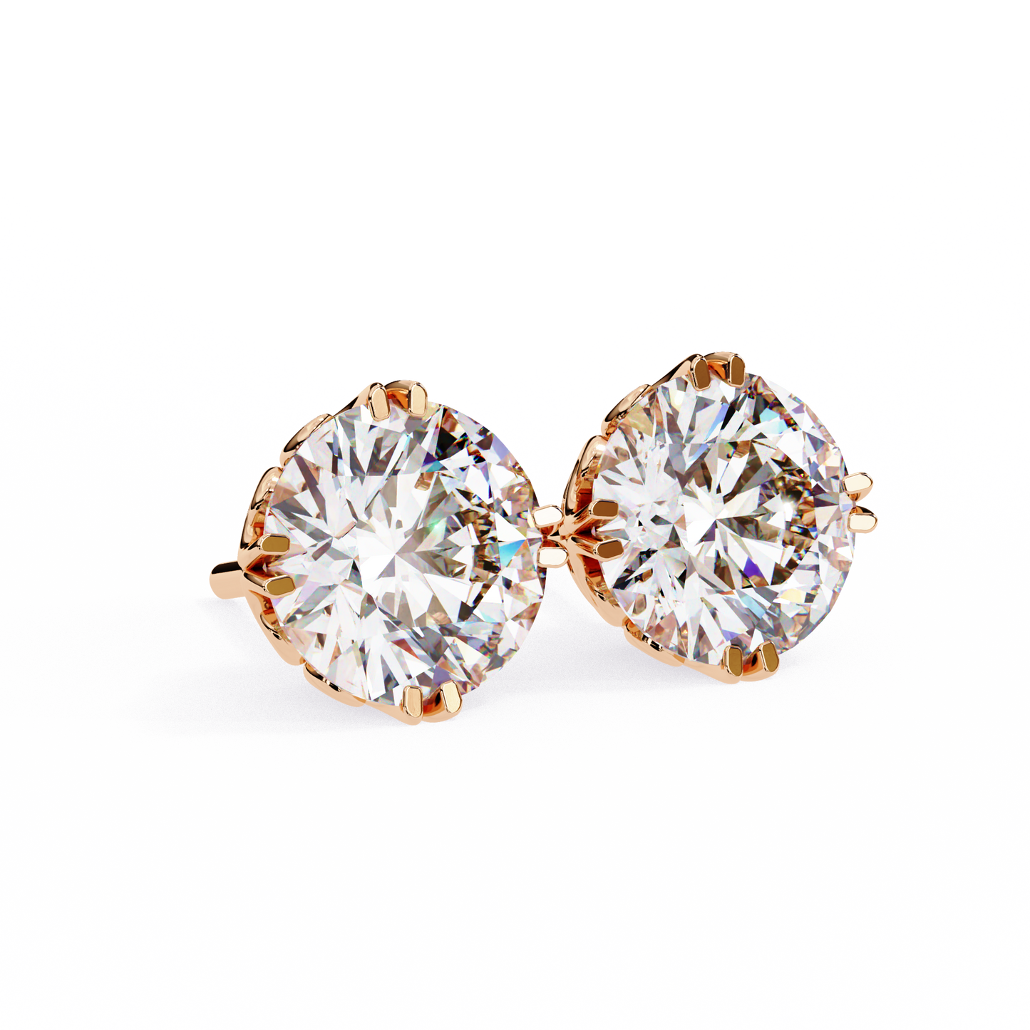 ivy round diamond earrings - espira fine gems