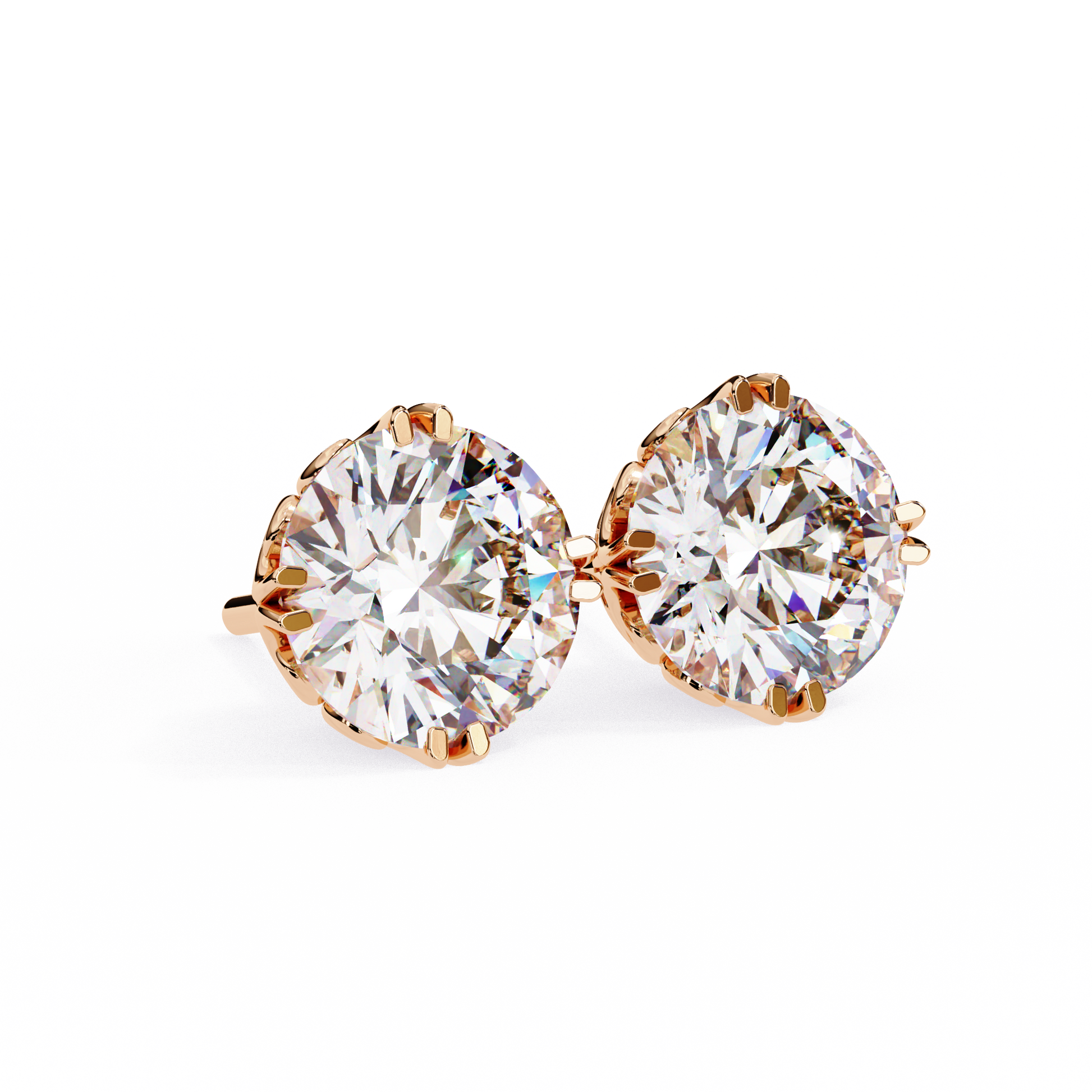 Ivy Round Diamond Earrings - Espira Fine Gems