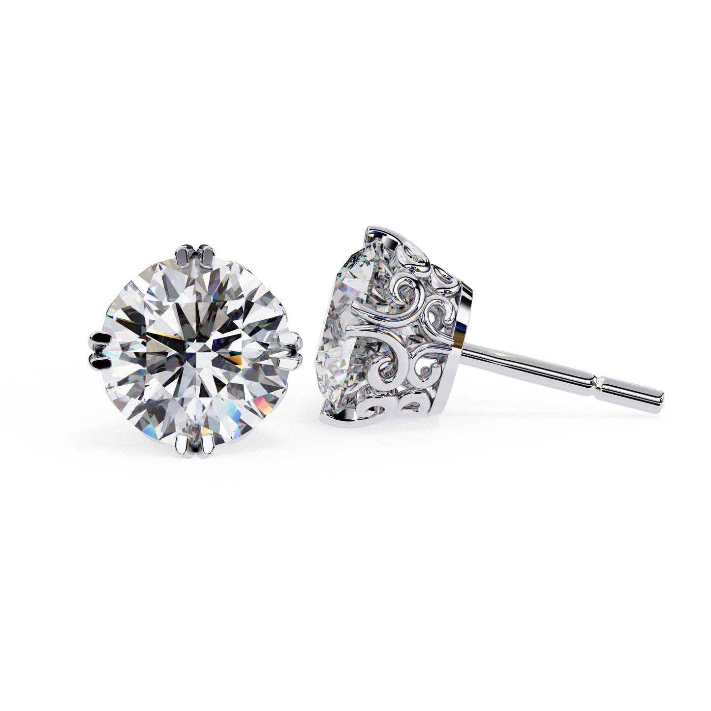 ivy round diamond earrings - espira fine gems