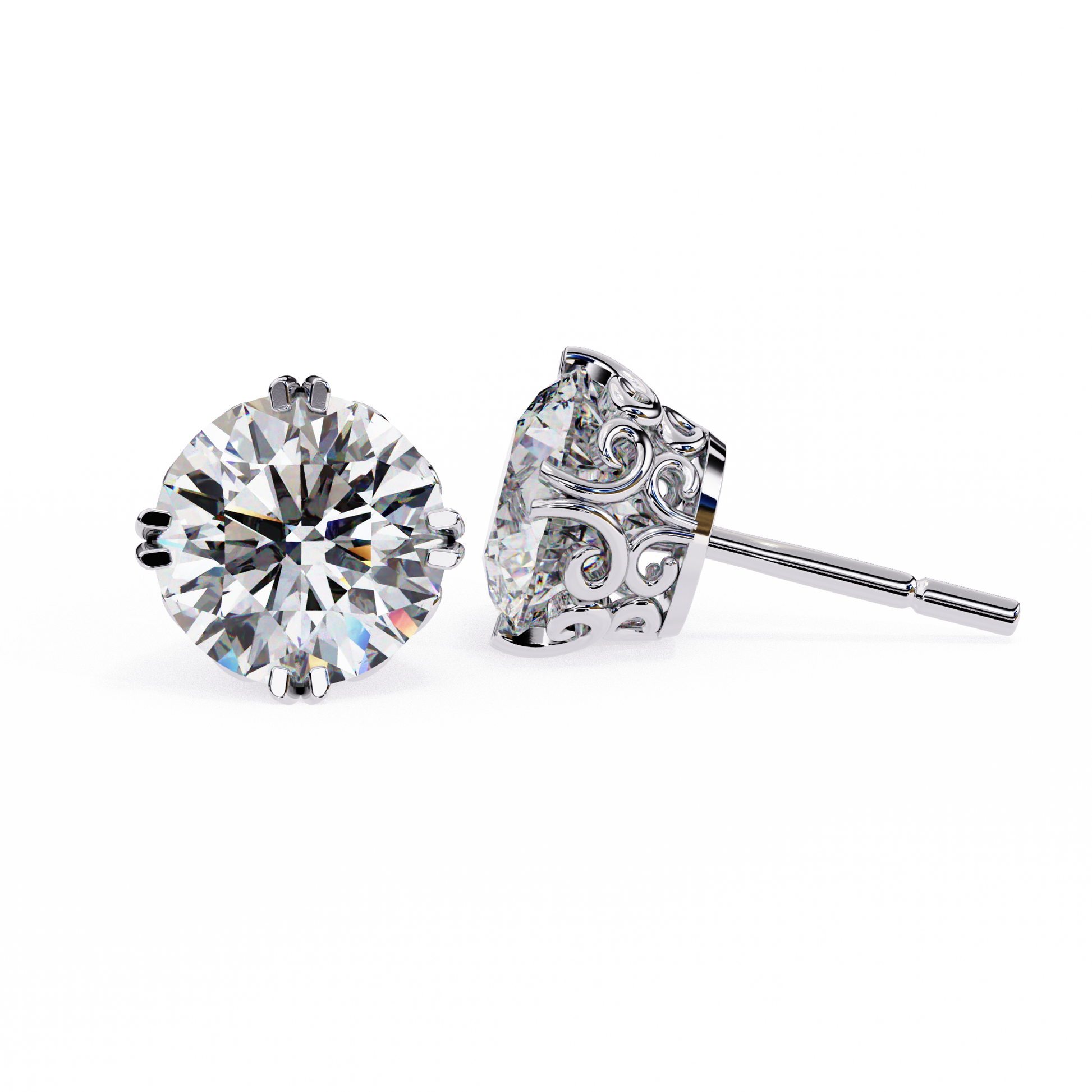 Ivy Round Diamond Earrings - Espira Fine Gems