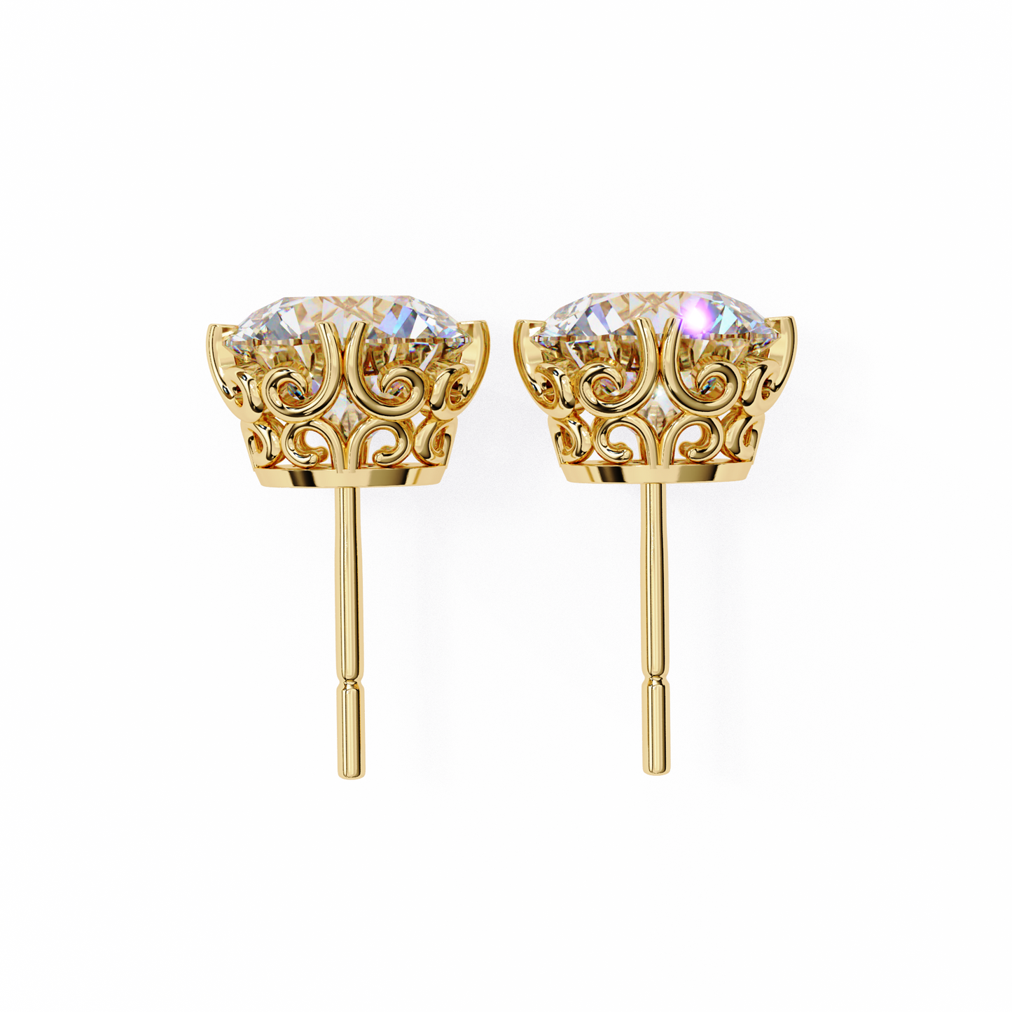 ivy round diamond earrings - espira fine gems