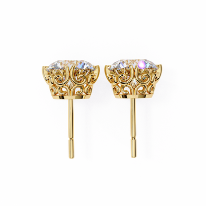 Ivy Round Diamond Earrings - Espira Fine Gems