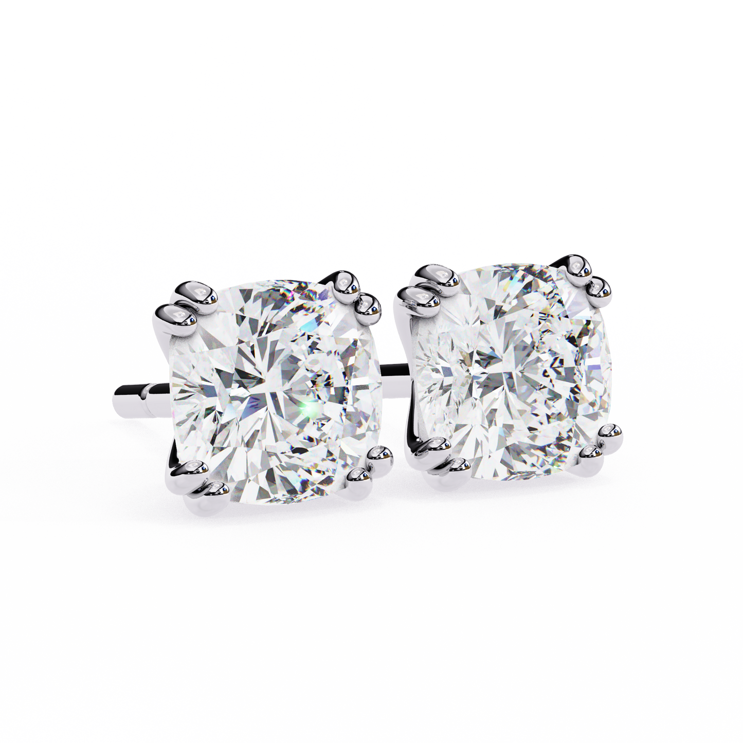 regal cushion diamond earrings