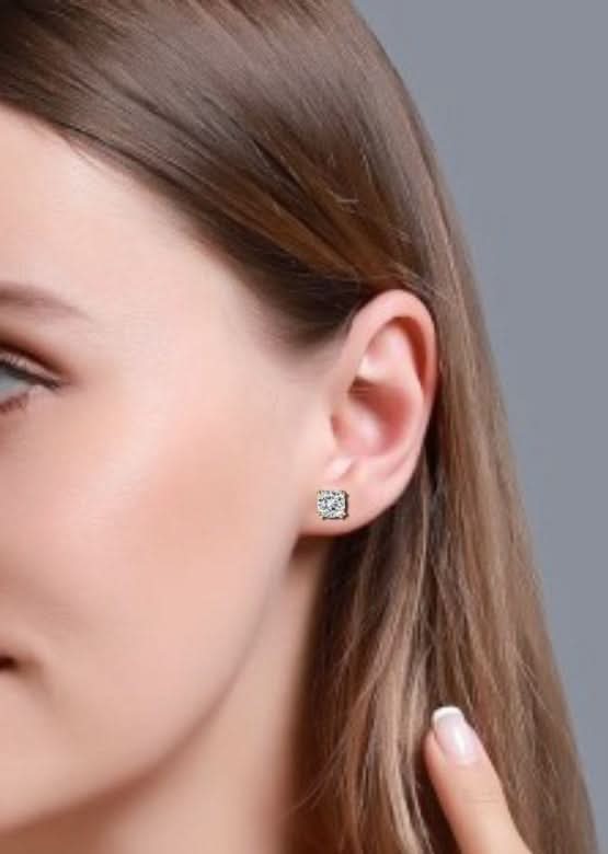 boucles d'oreilles coussin en diamant regal