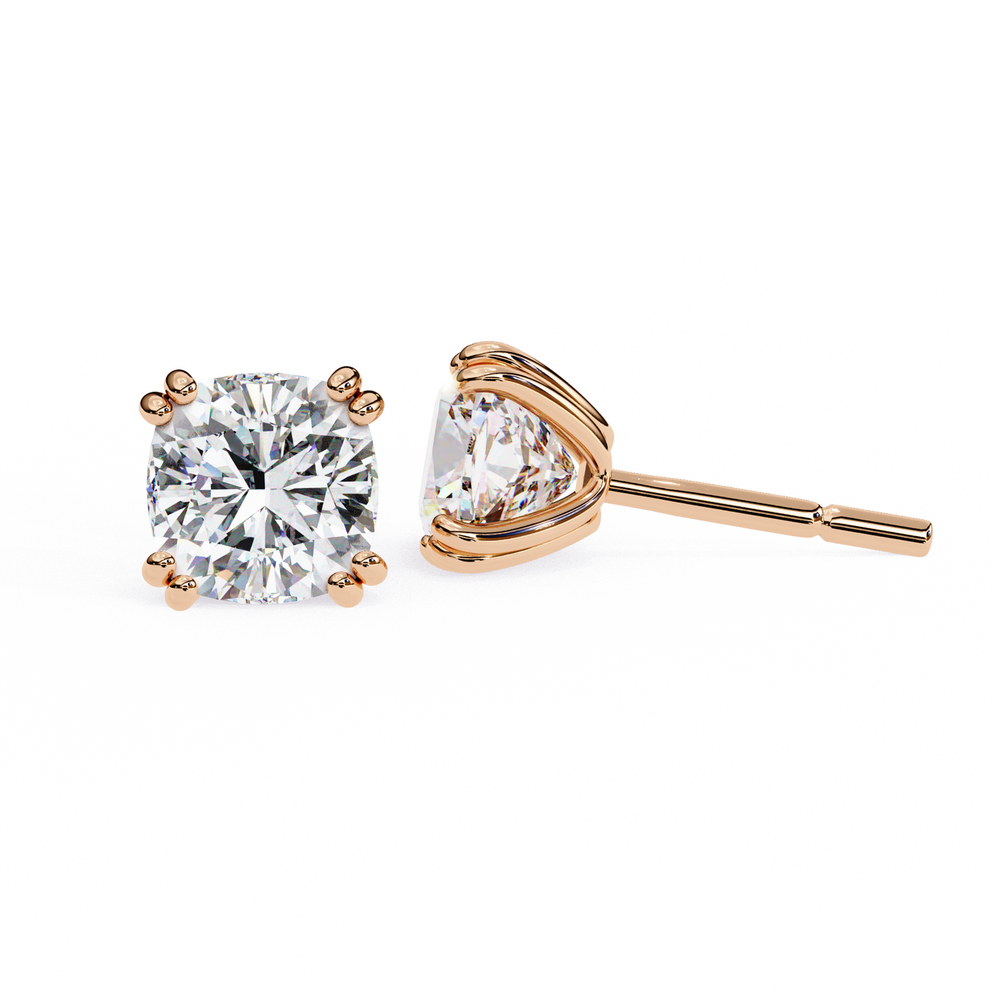 boucles d'oreilles coussin en diamant regal