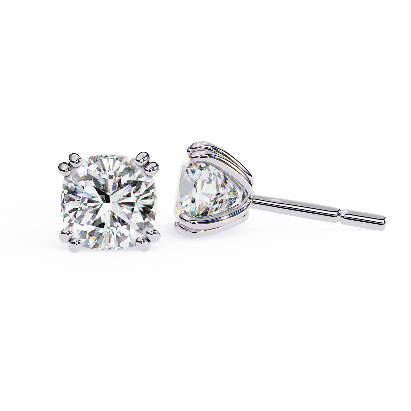 regal cushion diamond earrings